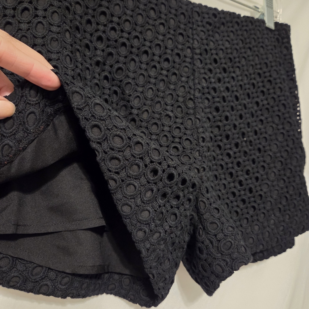 Banana Republic Black Eyelet High Waist Shorts